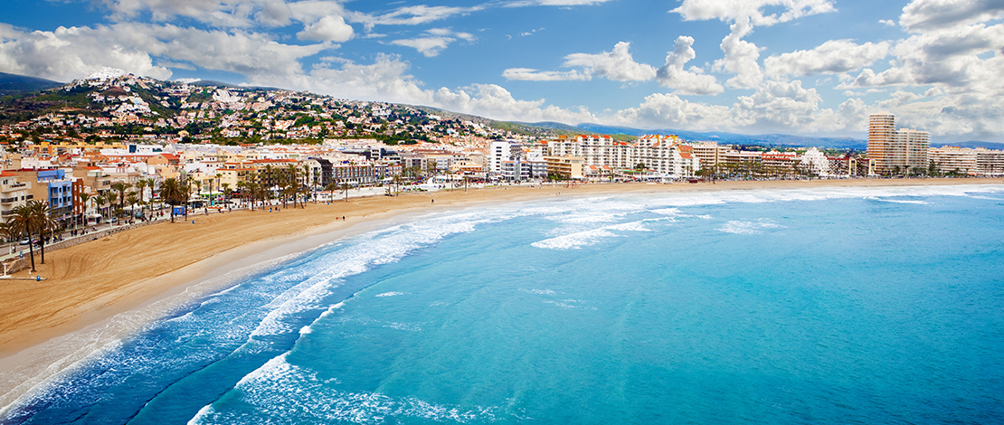 Vista de las playas del norte de Peñíscola en la Comunidad Valenciana