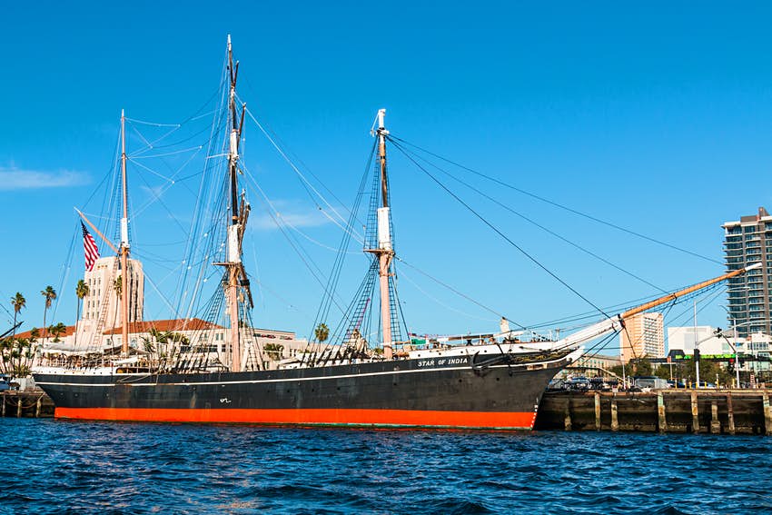 El barco en funcionamiento más antiguo del mundo, el Star of India, atraca en el Museo Marítimo de San Diego
