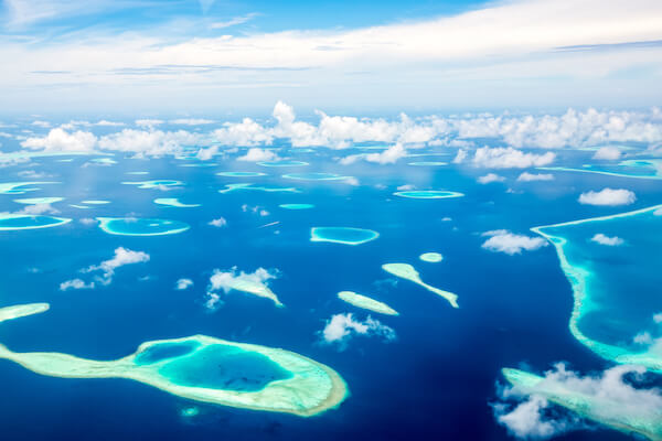 Maldivas aire desde el avión