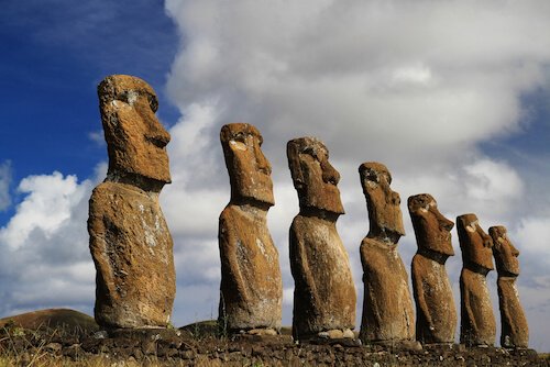 Rapa Nui Moai en las Islas de Pascua