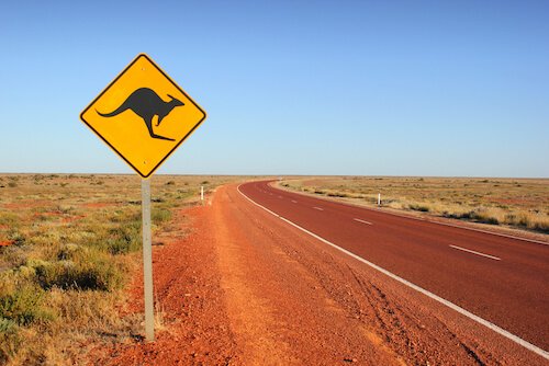 Canguro Australia señales de tráfico